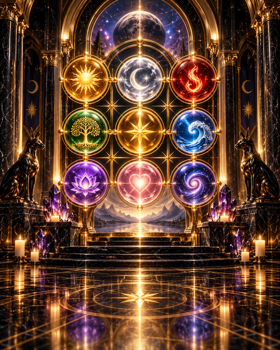 Tarô Oracular — grade simbólica de nove esferas coloridas para a Numerologia Integrada — Mallerba